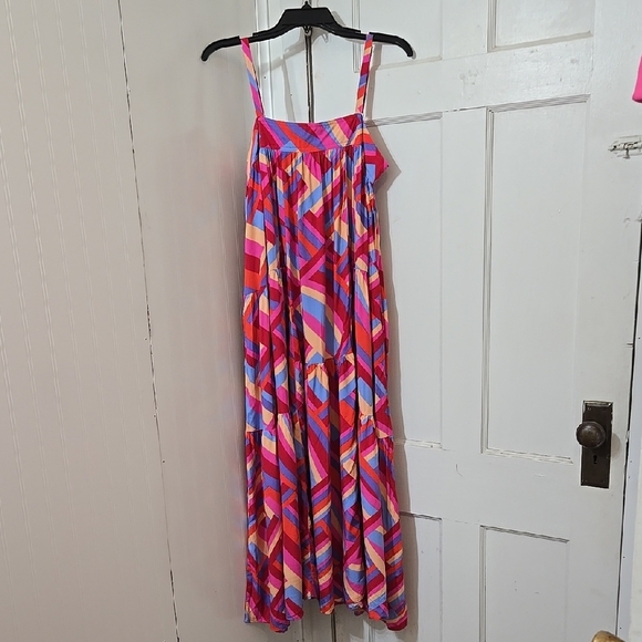 Abel the Label Anthropolgie Dresses & Skirts - Anthropologie Abel The Label Pink Blue Red Lilac Purple Peach Geometric Maxi MED